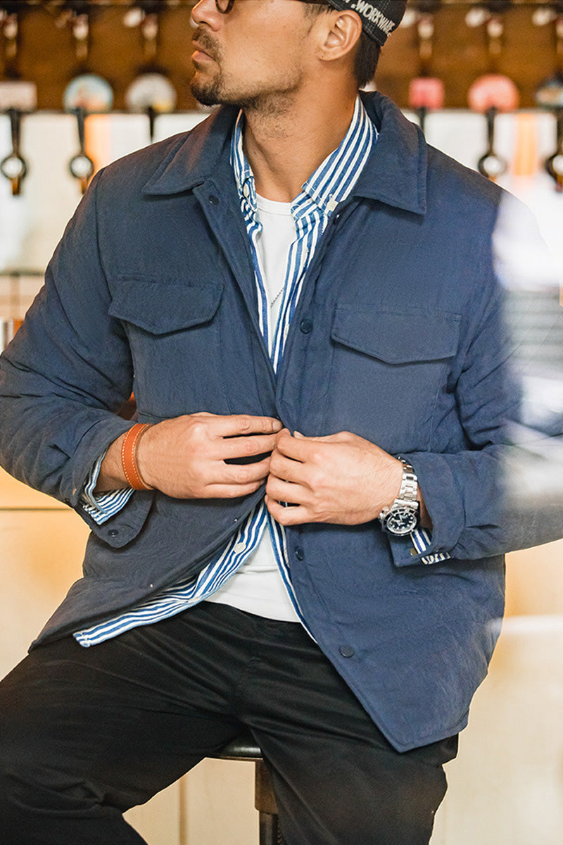 Quilted Waxed Shirt Jacket